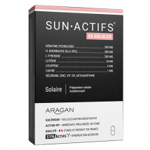 Aragan - Synactifs - Sunactifs - Autobronzant - Kératine, Sélénium - 30 gélules