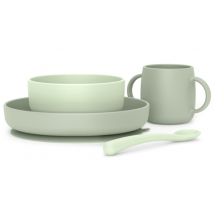 Service de table en silicone Suavinex 4 pièces, vert