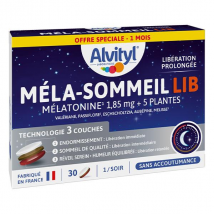 Alvityl Mela-Sommeil LIB - + 5 plantes - Dès 18 ans - 30 comprimés