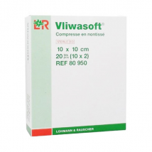 L&R Vliwasoft Compresse en Non-Tissé 10cmx10cm Stérile 10x2 compresses - Stérile -