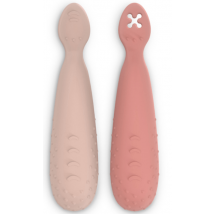 Cuillères d'apprentissage en silicone Suavinex Colour Essence Rose +6m 2 unités