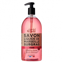 MKL Green Nature Savon Liquide de Marseille Rose de Damas 1L pour Peau Sèche à Très Sèche