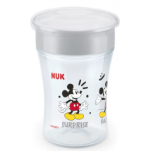 Tasse magique Nuk Mickey Mouse en silicone gris +8m 230 ml