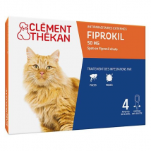 Clement Thekan Fiprokil Anti-Puces Anti-Tiques Chats 1kg et + 4 pipettes - Anti-Puce, Anti-Tique -