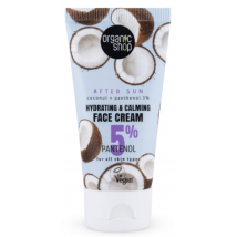 Organic Shop Crème hydratante pour le visage après-soleil à la noix de coco et au panthénol 5% 50 ml