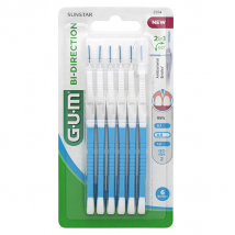 Gum Brossette Interdentaire Bi-Direction 0,9mm Bleu 6 unités - Manuel -