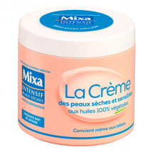 Mixa Corps La Crème des Peaux Sèches et Sensibles 400ml - Hydratant et Nourrissant, Réparateur - pour Peau Sèche à Très Sèche
