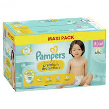 Pampers Premium Protection Taille 4 Couches x96 9kg - 14kg Notre N°1 Pour Le Confort & La Protection