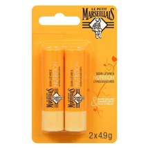 Le Petit Marseillais Soin Lèvres Karité, Amande Douce et Argan Lot de 2 x 4,9g - Hydratant et Nourrissant -