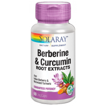 Berbérine et curcumine 600 mg Solaray 60 gels végétaux