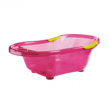 dBb Remond Baignoire Rigide avec Bouchon de Vidange Rose Translucide
