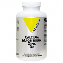 Vit'all+ Calcium Magnésium Zinc Bisglycinate Vitamine D3 - 250 comprimés