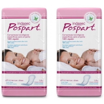 Indasec Postparto Primeros Días Compresas 100% de Algodón 2 x 12 unidades