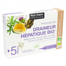 Nat & Form Ampoules Draineur Hépatique Bio 20 ampoules Vegan