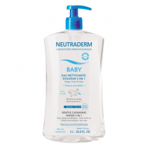 Neutraderm Baby Eau Nettoyante Douceur 3 en 1 1L pour Peau Normale, Peau Sèche à Très Sèche