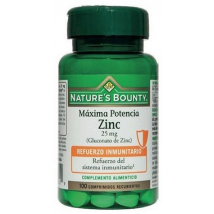 Nature's Bounty Maxima Potencia Zinc 25mg 100 comprimidos