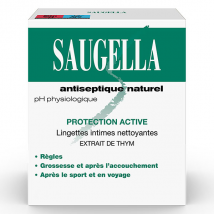 Saugella Antiseptique Naturel Lingettes Intimes Nettoyantes - Pack 10 lingettes