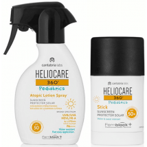 Heliocare 360 Pediatrics SPF50 Lotion Spray Peau Atopique 250 ml + Stick Pédiatrique SPF50+ 25 gr