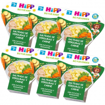 HiPP Legumes, Carne, Batatas e Ervilhas Salteados Biológicos +1 Ano 6x250 gr