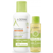 A-Derma Exomega Control Creme Emoliente 400 ml + Óleo de Banho 100 ml