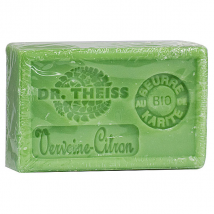 Dr Theiss Savon de Marseille Verveine-Citron + Beurre de Karité Bio 125g pour Peau Normale, Peau Sèche à Très Sèche