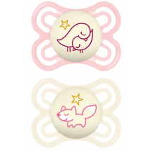 Chupeta MAM Perfect Night Rosa Brilhante 2-6 meses (2 unidades)