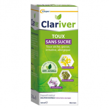 Clariver Toux Sans Sucre extraits de plantes traiter tous les types de toux