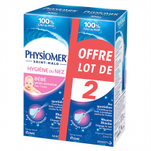 Physiomer Hygiène du Nez Nourrissons Micro-Diffusion Lot de 2 x 115ml - Isotonique et Hygiène -