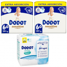 Dodot Sensitive Extra Diapers T6+ 2x41 units + Plastic Free Wipes 288 units