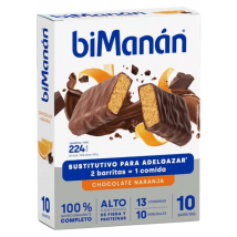 Barras de chocolate e laranja BiManán BeSlim, 10 unidades