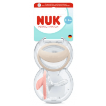 Chupeta de silicone Nuk Perfect Macht vermelha/bege 0-6 meses, 2 unidades