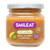 Smileat Tarrito de Pera, Ciruela y Plátano ECO +6m 130 gr