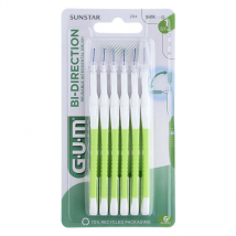 Gum Brossette Interdentaire Bi-Direction 0,7mm Vert 6 unités - Manuel -