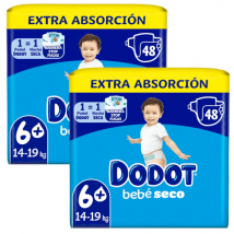 Fraldas Dodot Baby Dry T6+ (14-19 kg) 2 embalagens com 48 unidades
