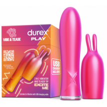Vibrador Durex VIBE & TEASE Bunny 2 em 1