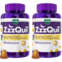 ZzzQuil Sueño Melatonina Dormir Mango y Plátano 2x60 Gummies