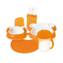 dBb Remond Ensemble Repas Ours Orange - Silicone, Plastique -
