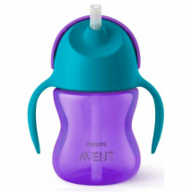 Avent Tasse à Paille Mauve Bleu 200ml - Plastique -