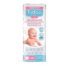 Tidoo Maxi Gasas de Bebé Algodón Cuadradas 80 uds