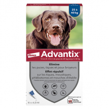 Advantix Chien Solution Antiparasitaire Grande Race 25 à 40kg 6 pipettes -