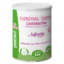 Saforelle Protections Tampon Florgynal Probiotique Super Avec Applicateur 9 unités - Avec Applicateur Compact -