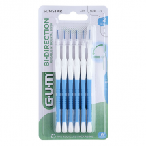 Gum Brossette Interdentaire Bi-Direction 0,9mm Bleu 6 unités - Manuel -