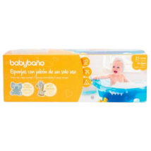 Babybaño Esponjas con Jabón de un Solo Uso 25 uds