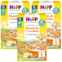 Muesli 7 céréales HiPP Bio Mon Premier Petit-Déjeuner +12 mois 3x200 gr