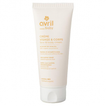 Avril Bébé Crème Visage & Corps Bio 100ml pour Peau Normale, Peau Sèche à Très Sèche