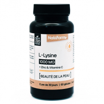 Nat & Form L-Lysine + Zinc & Vitamine C beauté de la peau 60 gélules