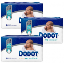 Couches Dodot Pro Sensitive+ T1 (2-5 Kg) 3x38 unités