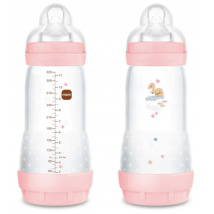 MAM Easy Start Anti-colic Fast Flow Baby Bottle Bright Pink +4m 320ml 2 pcs