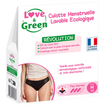 Love & Green Culotte Menstruelle Lavable Ecologique Taille 40 Flux Normal