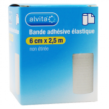 Alvita Bande Adhésive Elastique 6cm x 2,5m - Élastique, Adhésif -